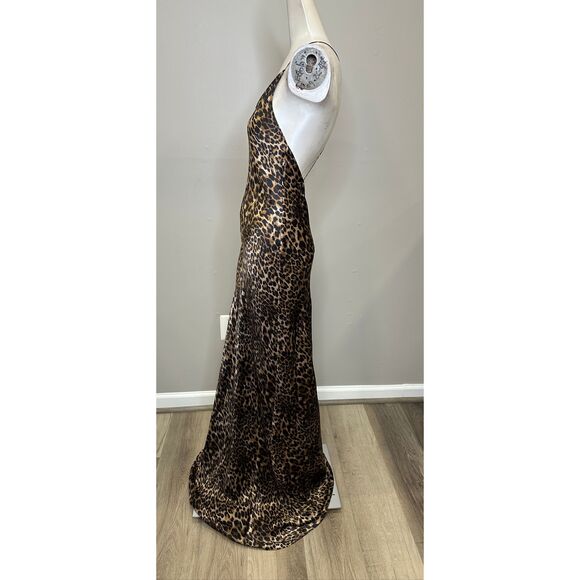 NILI LOTAN Ira leopard-print silk-charmeuse gown Size XS $1190 - Picture 11 of 12